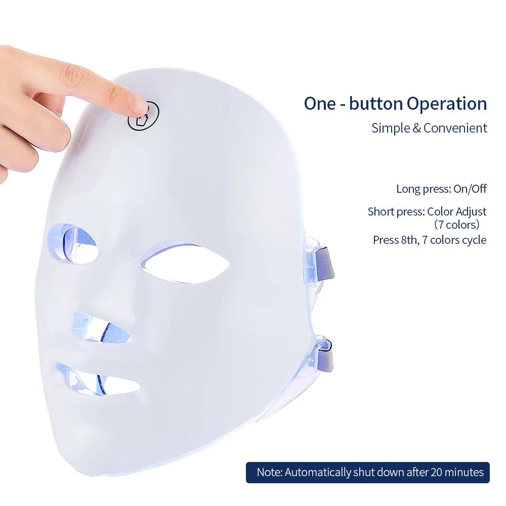 7-Color LED Facial Mask: Anti-Acne, Wrinkle-Reducing, Skin Rejuvenation