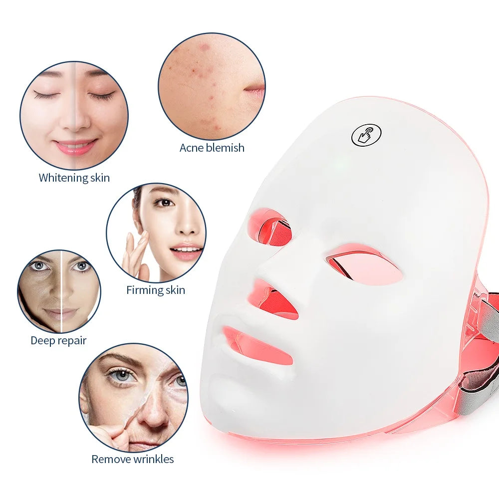 7-Color LED Facial Mask: Anti-Acne, Wrinkle-Reducing, Skin Rejuvenation